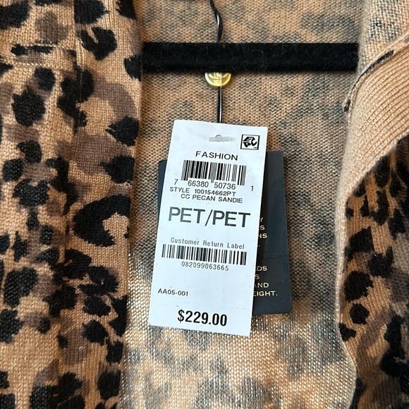 CHARTER CLUB 100% Cashmere Hooded Cheetah-Print Cardigan XS and PP PRICE FIRMM - Picture 7 of 8